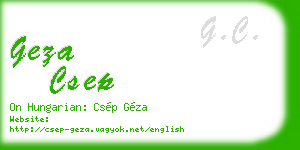 geza csep business card